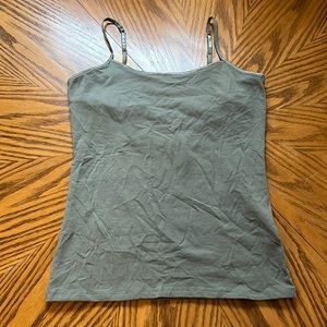 Worn 1x Sage Green Built In Bra SO Fave Cami Tank Women’s / Junior’s Size L EUC